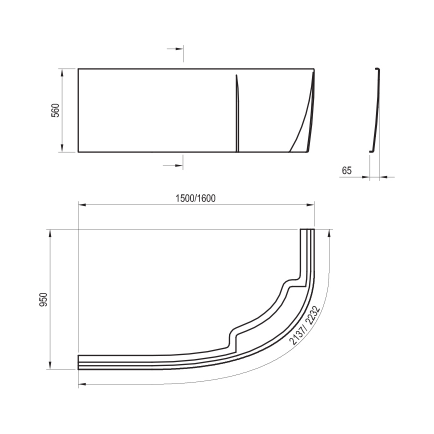 Ravak CZ57100A00 - Panel k vani ROSA 160 cm akrylát/biela