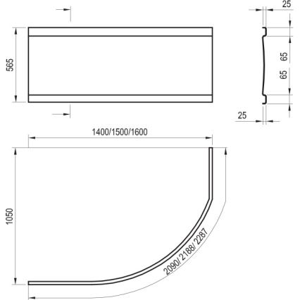 Ravak CZH1000A00 - Panel k vani ROSA 140 cm akrylát/biela