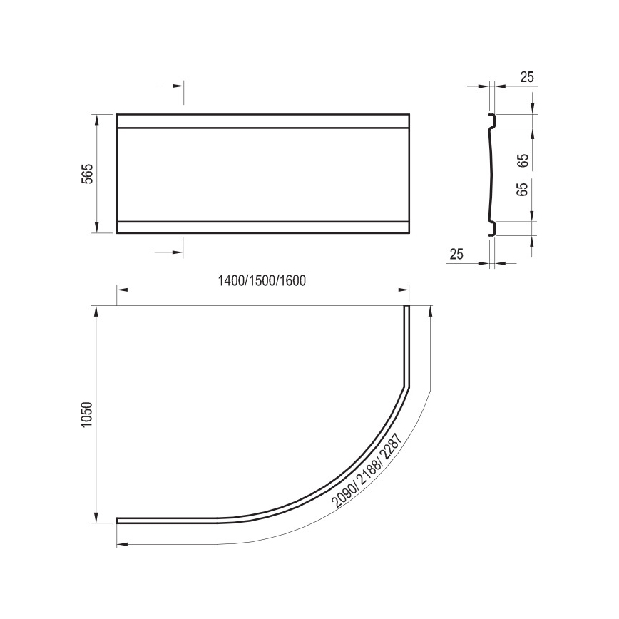 Ravak CZH1000A00 - Panel k vani ROSA 140 cm akrylát/biela