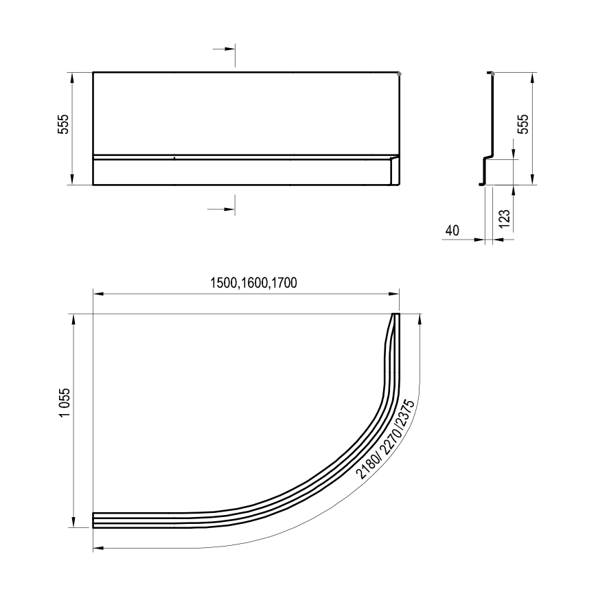 Ravak CZM1200AN0 - Panel k vani ROSA 150 cm akrylát/biela