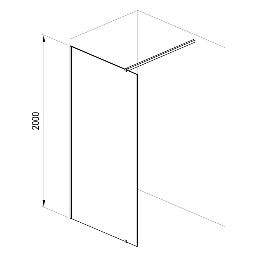 Ravak GW9WA030SZ1 - Sprchovací kút WALK-IN 100x200 cm čierny