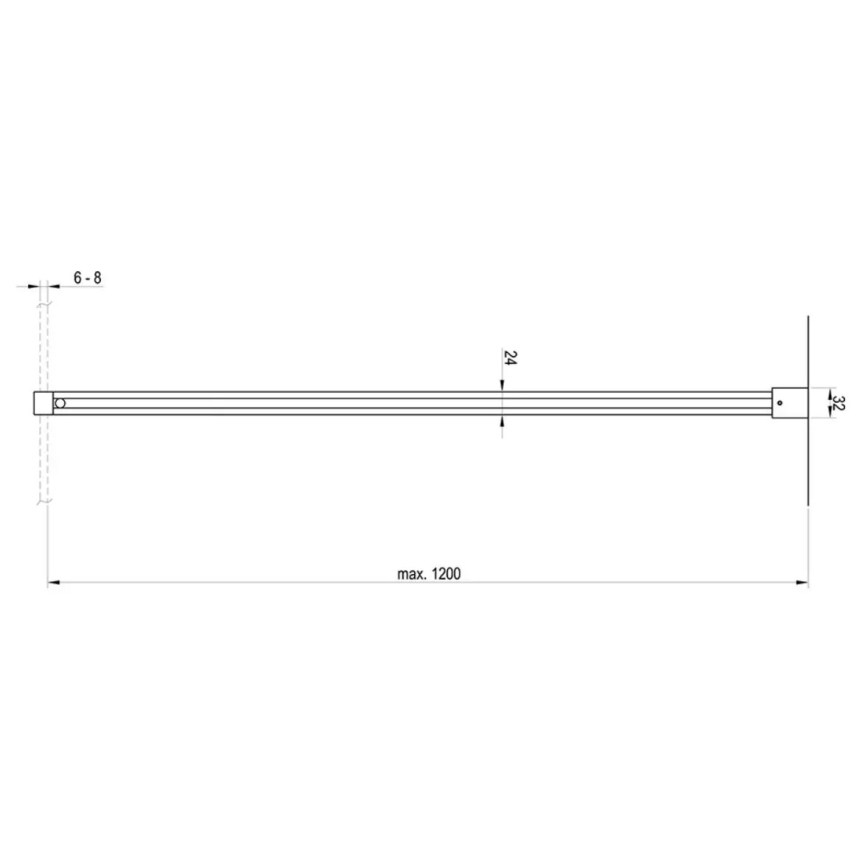 Ravak GWD01000A098 - Vzpera k sprchovému kútu WALK-IN 120 cm lesklý chróm