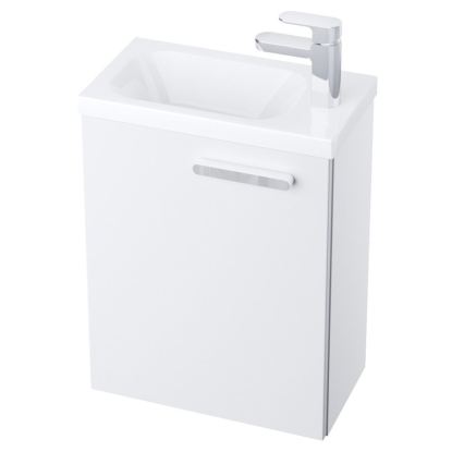 Ravak X000000540 - Dvierka ku skrinke pod umývadlom ľavé chrómové 37,5x53 cm biele