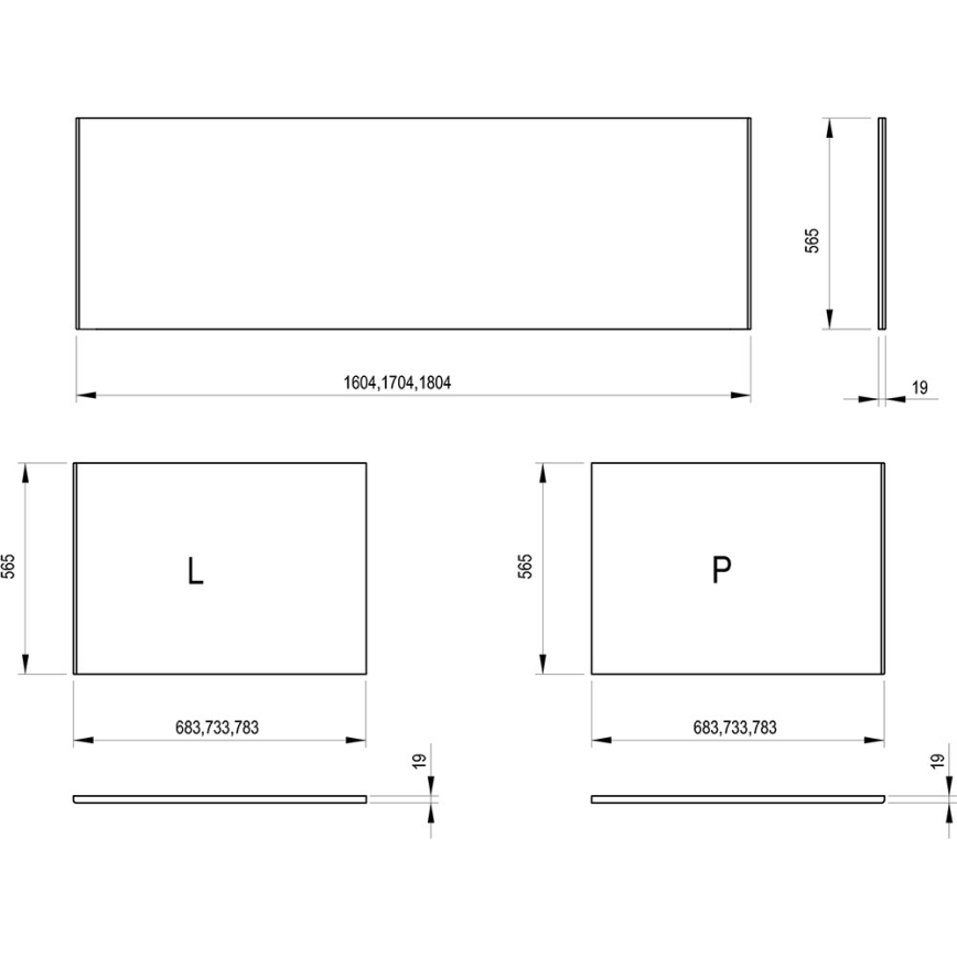 Ravak X000001700 - Bočný panel k vani 70 cm drevotrieska/biela