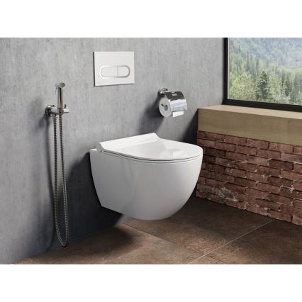 Ravak X01455 - Splachovacie tlačidlo CHROME 24,7x16,5 cm biela