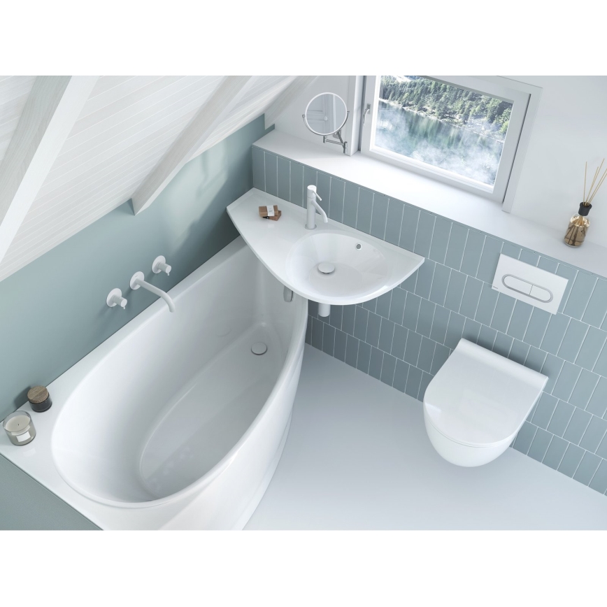 Ravak X01455 - Splachovacie tlačidlo CHROME 24,7x16,5 cm biela