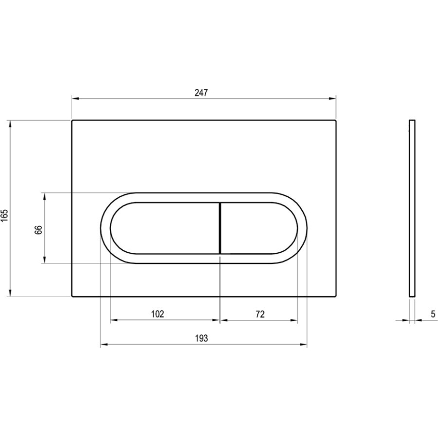 Ravak X01455 - Splachovacie tlačidlo CHROME 24,7x16,5 cm biela