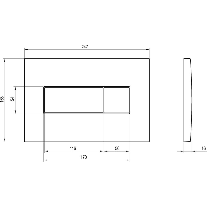 Ravak X01456 - Splachovacie tlačidlo UNI 24,7x16,5 cm matný chróm
