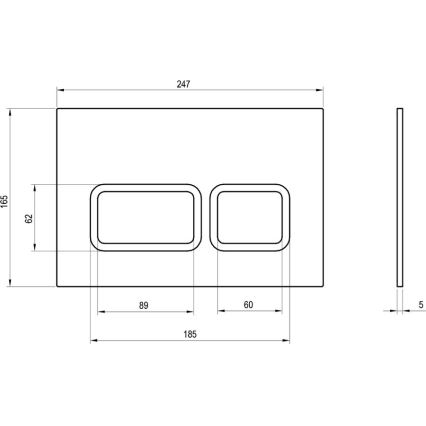 Ravak X01739 - Splachovacie tlačidlo TWIN 24,7x16,5 cm biela