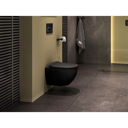 Ravak X01797 - Splachovacie tlačidlo 24,7x16,5 cm CHROME čierna