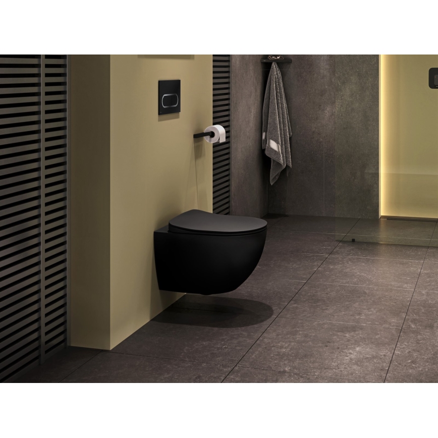 Ravak X01797 - Splachovacie tlačidlo 24,7x16,5 cm CHROME čierna