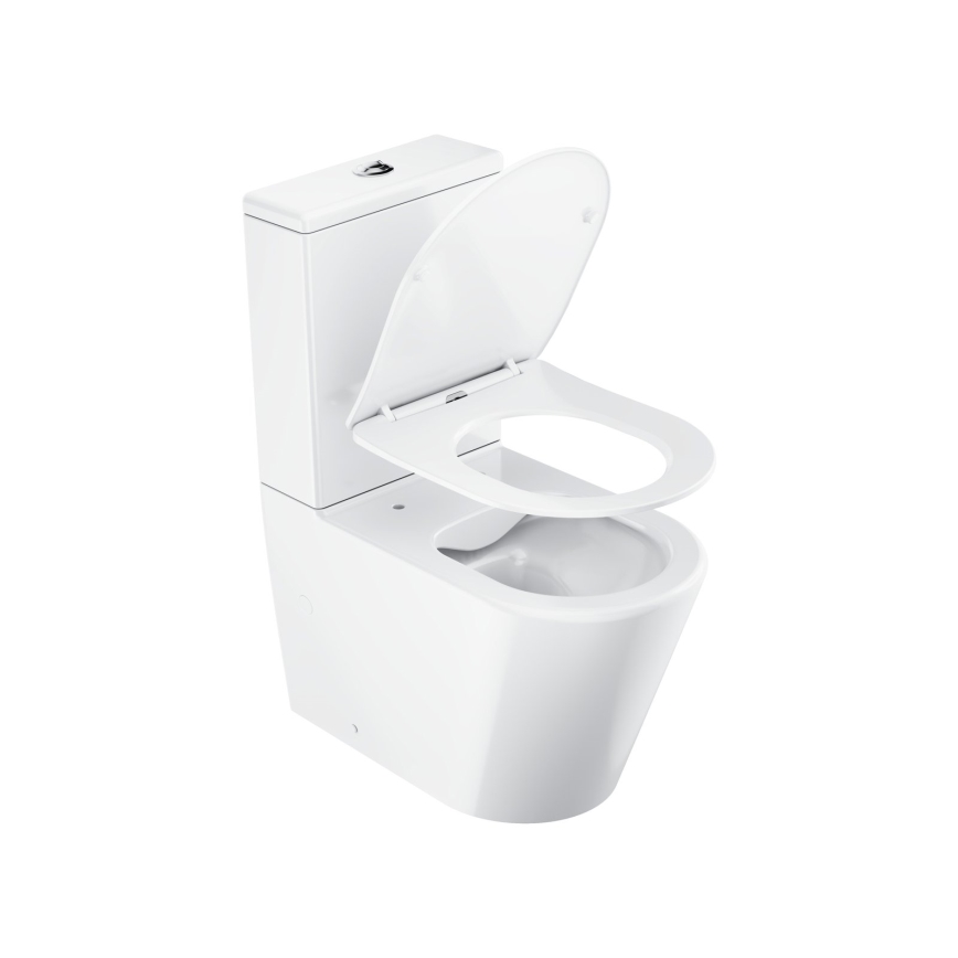 Ravak X01872 - WC kombi bez oplachového okraja so sedátkom SoftClose ELEGANT keramika/biela