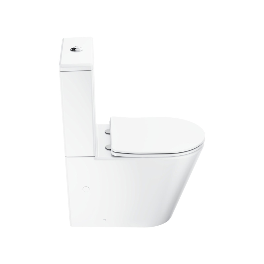 Ravak X01872 - WC kombi bez oplachového okraja so sedátkom SoftClose ELEGANT keramika/biela