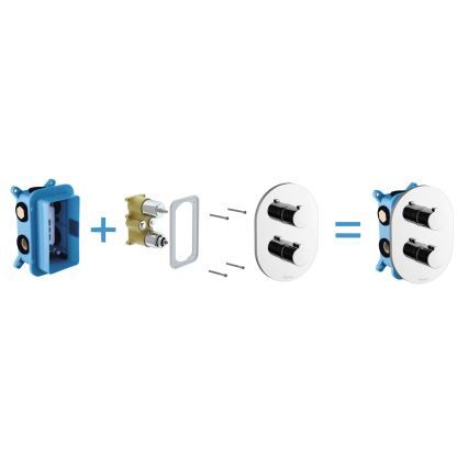 Ravak X070074 - Základné teleso pre podomietkové batérie R-BOX MULTI 18,1x11,6 cm