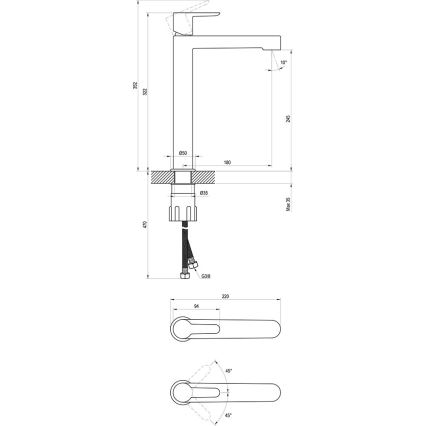 Ravak X070114 - Umývadlová batéria PURI 32,2 cm lesklý chróm