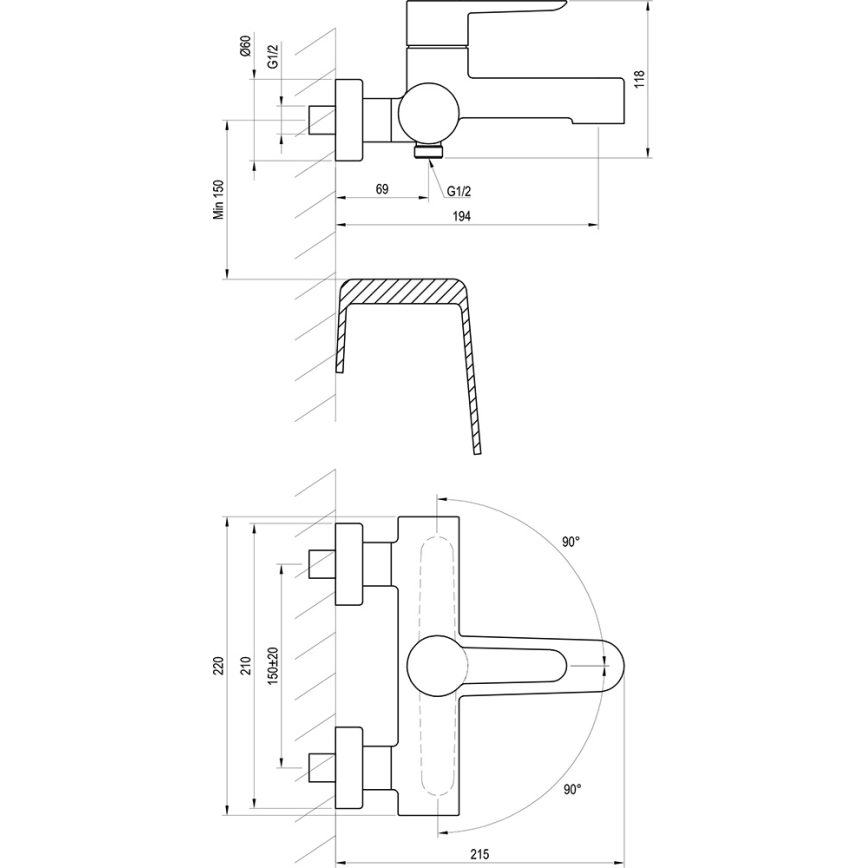 Ravak X070115 - Vaňová batéria PURI lesklý chróm