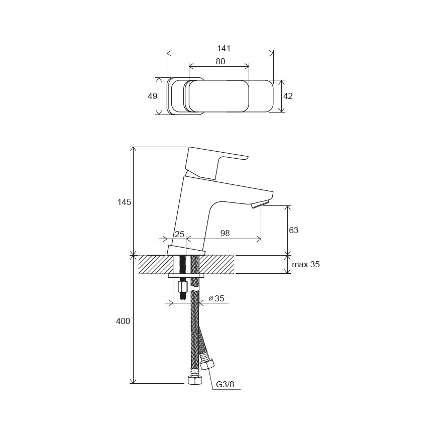 Ravak X070127 - Umývadlová batéria FREE 14,5 cm lesklý chróm