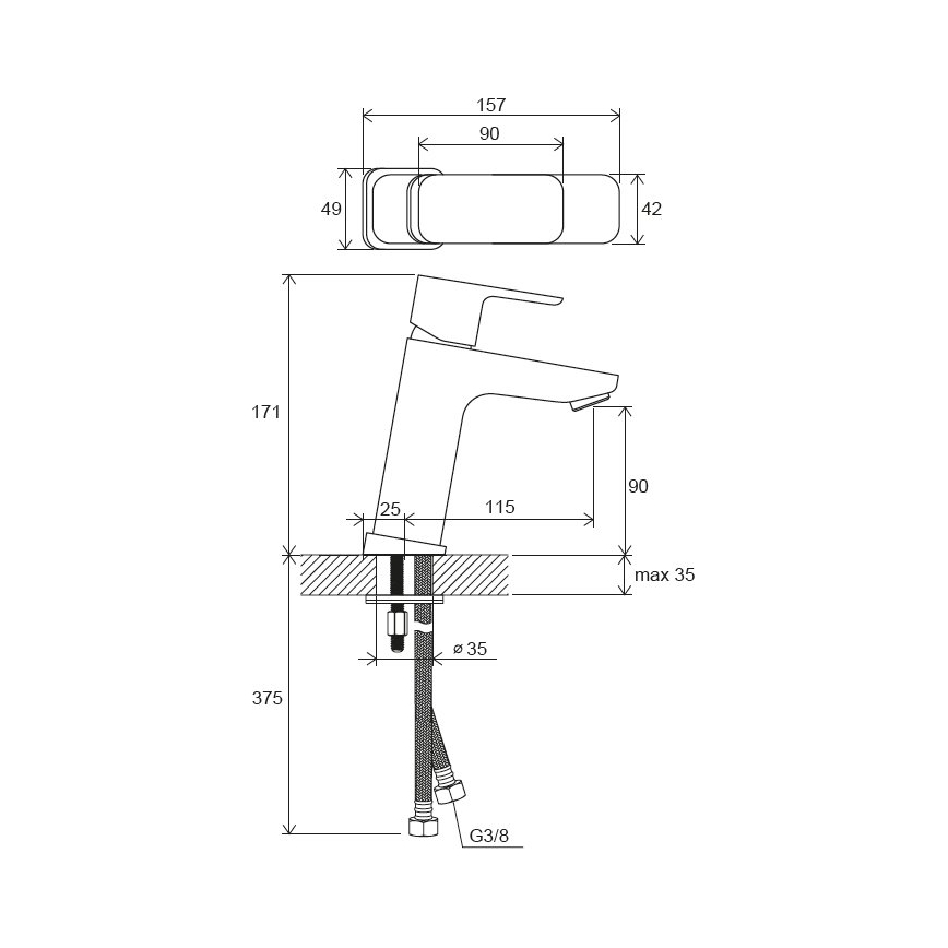 Ravak X070129 - Umývadlová batéria FREE 17,1 cm lesklý chróm