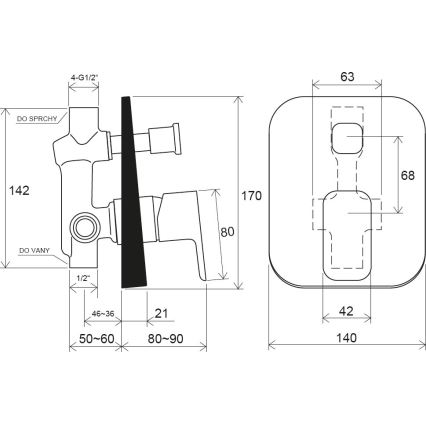 Ravak X070134 - Sprchová batéria pre podomietkovú inštaláciu FREE, lesklý chróm