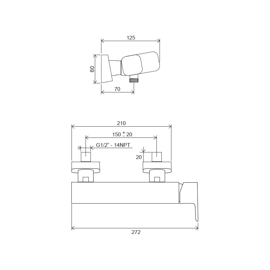 Ravak X070153 - Sprchová batéria FREE čierna