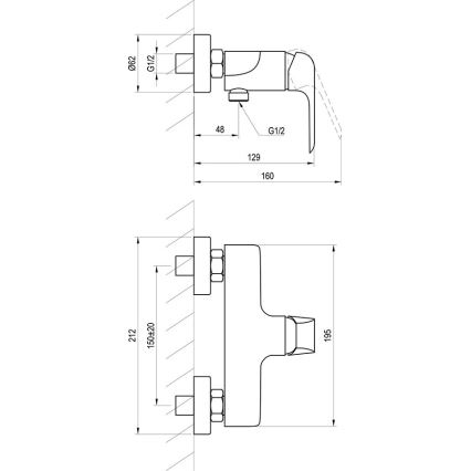 Ravak X070177 - Sprchová batéria FLAT matná čierna