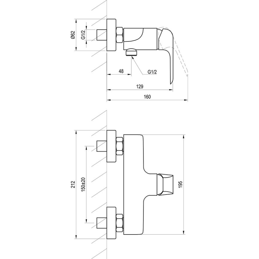 Ravak X070177 - Sprchová batéria FLAT matná čierna