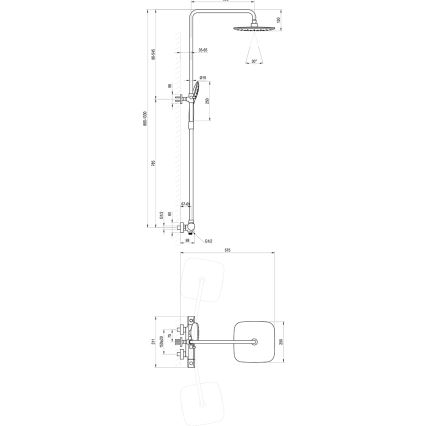 Ravak X070442 - Sprchová súprava s termostatickou batériou FLAT lesklý chróm