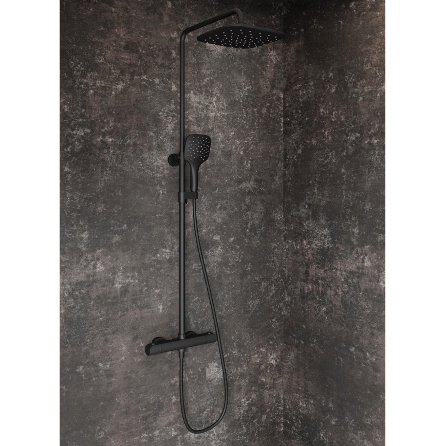 Ravak X070443 - Sprchová sada s termostatickou batériou FLAT matná čierna