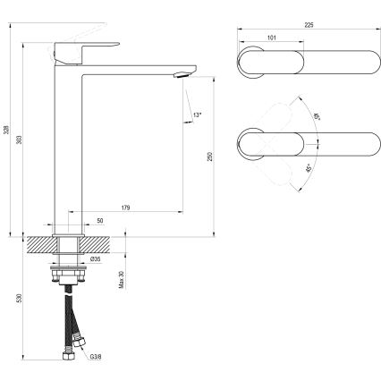 Ravak X070447 - Umývadlová batéria CHROME 30,3 cm lesklý chróm