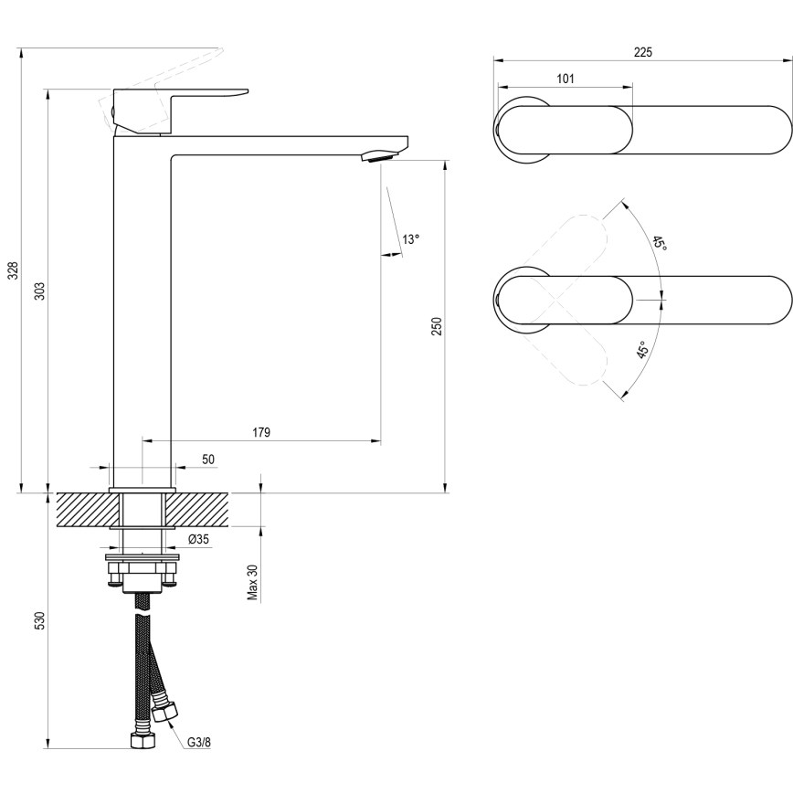 Ravak X070447 - Umývadlová batéria CHROME 30,3 cm lesklý chróm