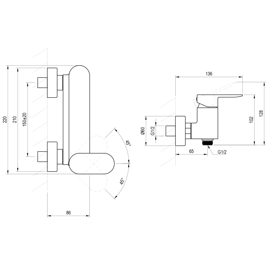 Ravak X070464 - Sprchová batéria CHROME čierna