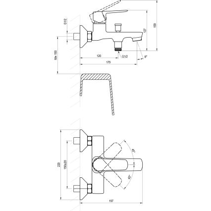 Ravak X070473 - Vaňová batéria LIFE, lesklý chróm
