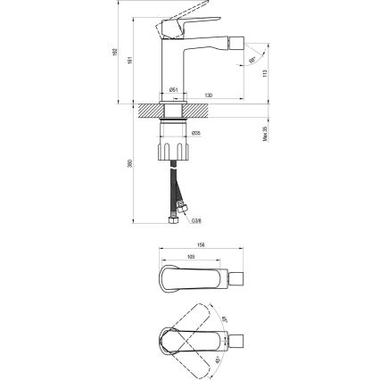 Ravak X070481 - Bidetová batéria LIFE čierna