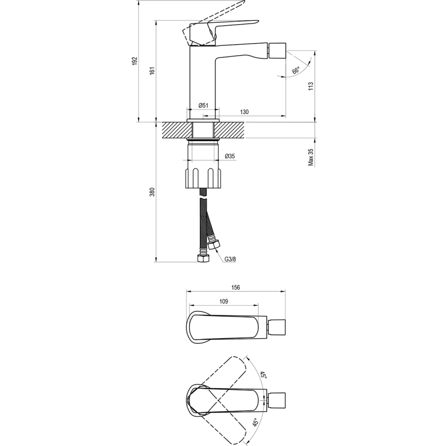 Ravak X070481 - Bidetová batéria LIFE čierna