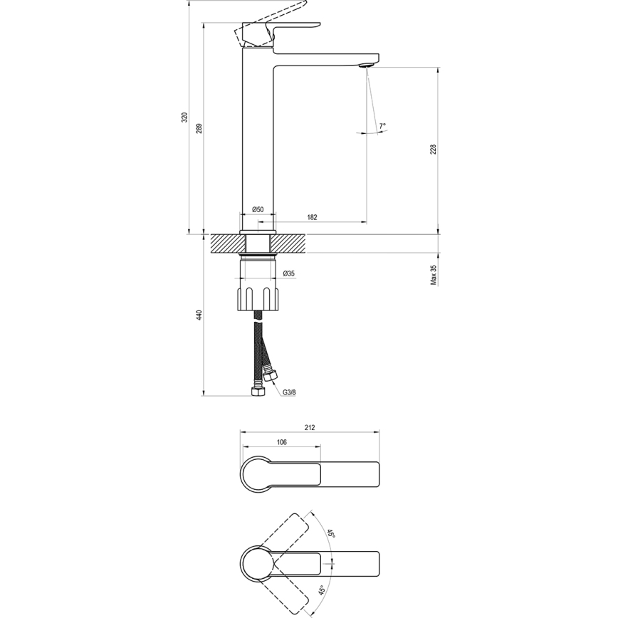 Ravak X070484 - Umývadlová batéria SOLAR 29 cm lesklý chróm