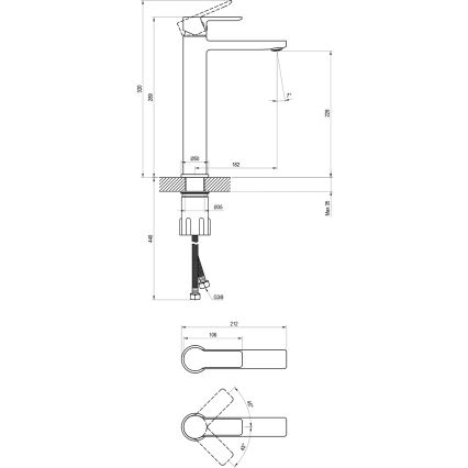 Ravak X070490 - Umývadlová batéria SOLAR 29 cm čierna