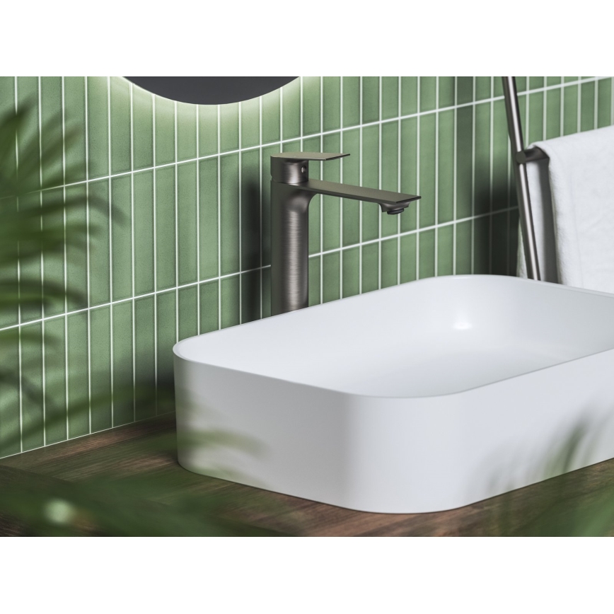 Ravak X070653 - Umývadlová batéria PLAN 30 cm kartáčovaný grafit