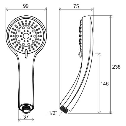 Ravak X07P008 - Ručná sprcha lesklý chróm