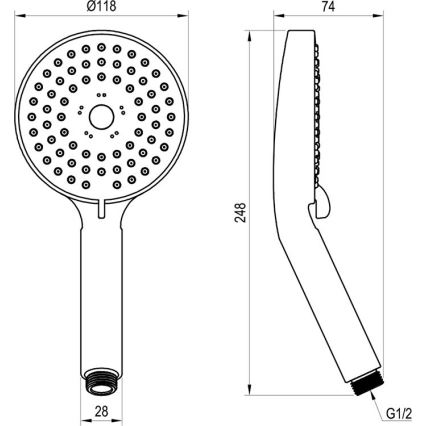 Ravak X07P009 - Ručná sprcha FLAT lesklý chróm