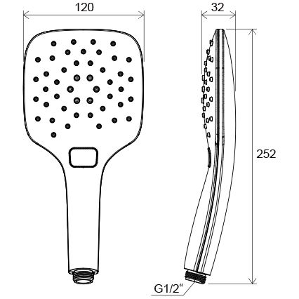 Ravak X07P348 - Ručná sprcha s tlačidlom lesklý chróm