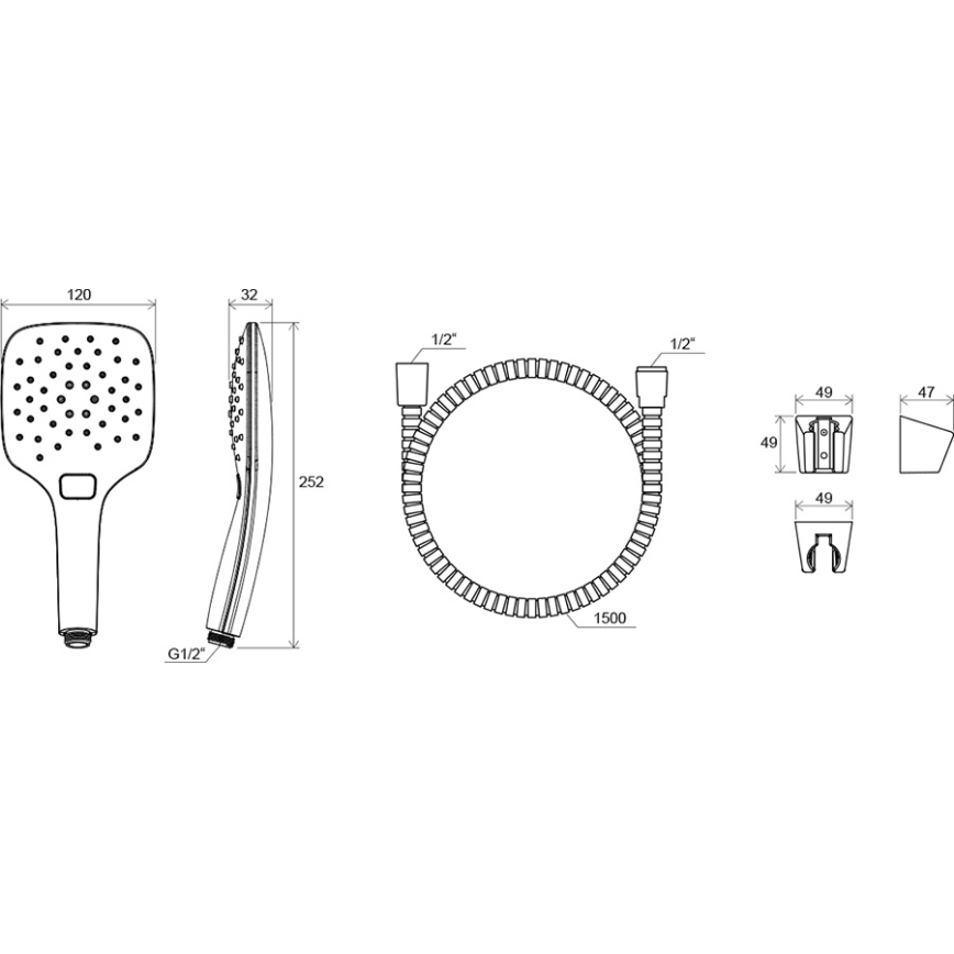 Ravak X07S010 - Sprchová súprava lesklý chróm