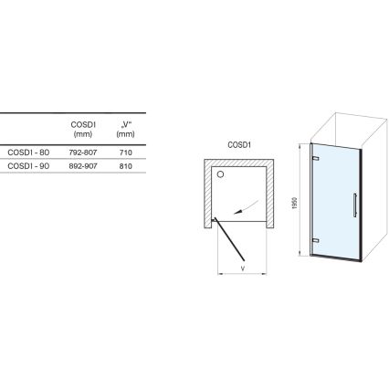 Ravak X0VV40300Z1 - Sprchové dvere COOL 80x195 cm čierne