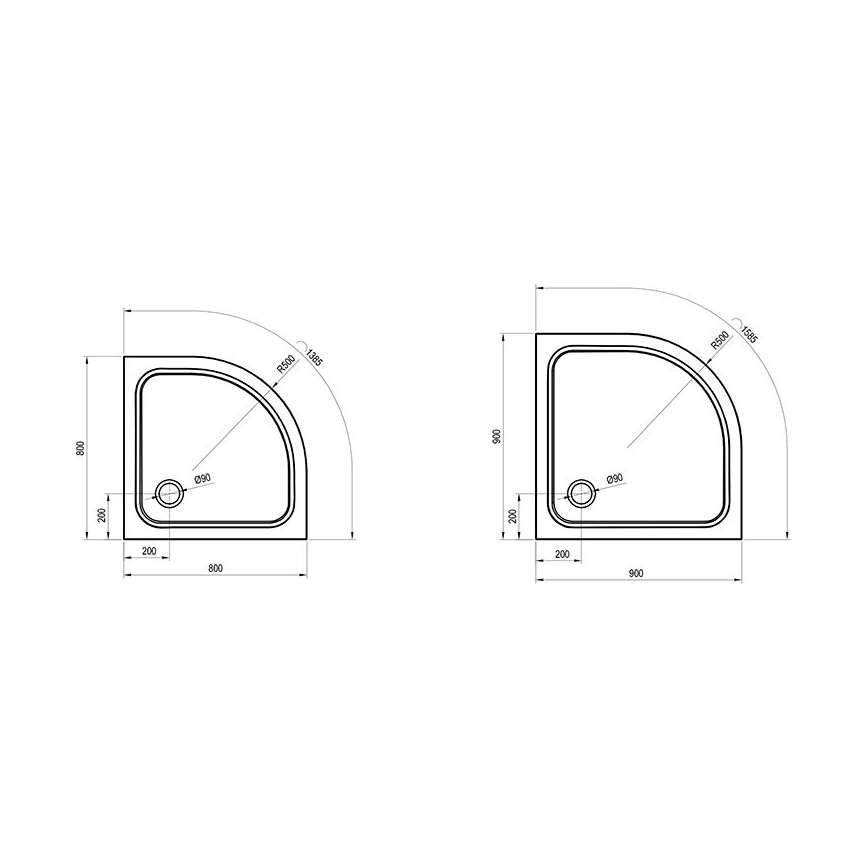 Ravak XA247701010 - Sprchová vanička štvrťkruhová ELIPSO 90x90 cm biela