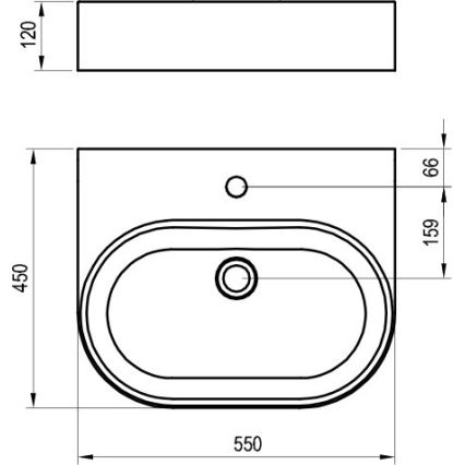 Ravak XJX01155004 - Umývadlo na dosku CERAMIC SLIM 55 × 45 cm keramika/biela