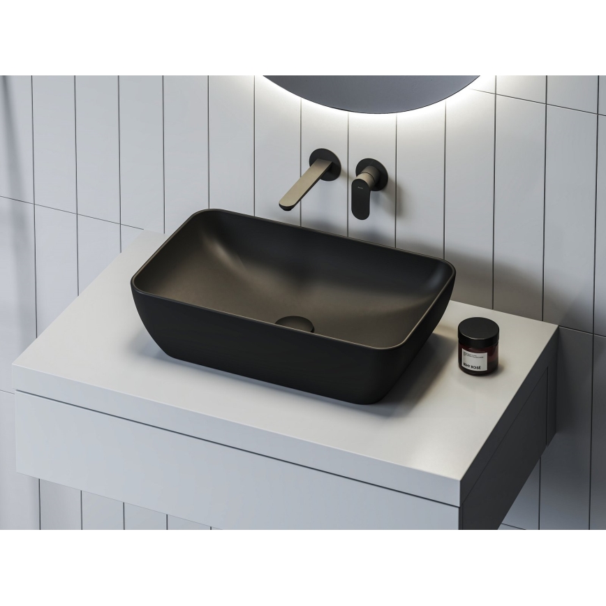 Ravak XJX0D150000 - Umývadlo na dosku CERAMIC SLIM 50x31 cm keramika/čierna