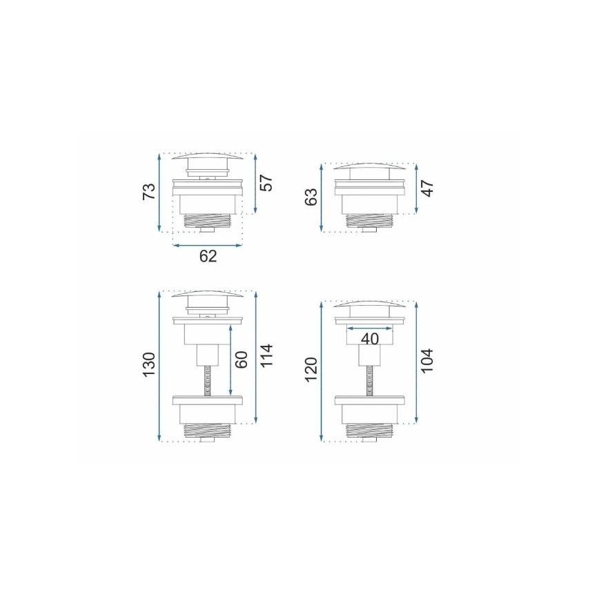 REA-A4100 - Umyvadlový odtok CLICK-CLACK, priemer 6,4 cm, lesklá čierna