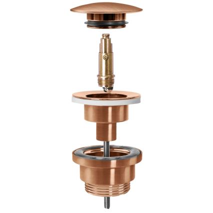 REA-A5632 - Umývadlová výpusť CLICK-CLACK priemer 6,4 cm kartáčovaná meď