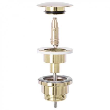 REA-A5692 - Umyvadlový sifón s výpustom CLICK-CLACK pr. 6,4 cm zlatý