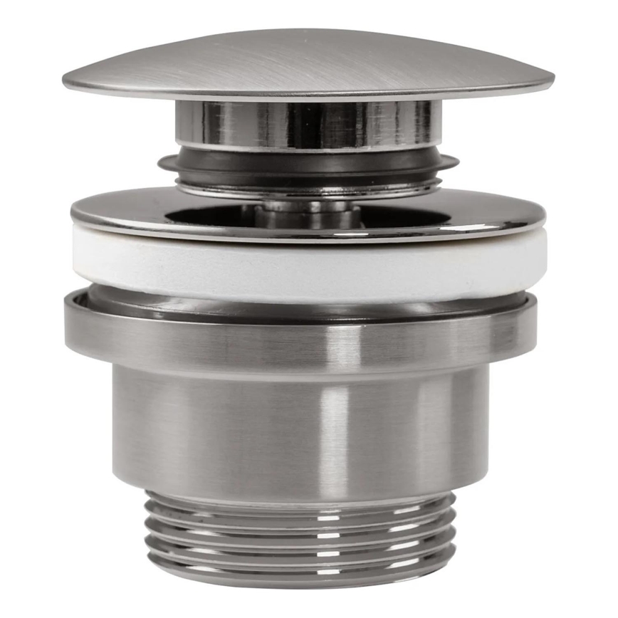 REA-A6000 - Umývadlová výpusť CLICK-CLACK, priemer 6,4 cm, kartáčovaný nikl
