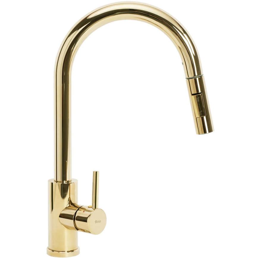 REA-B0669 - Drezová batéria s vysúvacou sprškou FRESH 39,5 cm zlatá